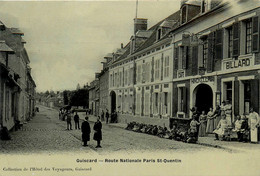 Guiscard * La Route Nationale Paris St Quentin * Café Débit De Tabac Billard * Villageois - Guiscard