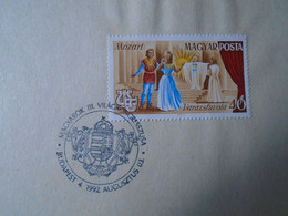 D191001   Hungary   1992  Commemorative Handstamp On A Sheet Of Paper  -Magyarok III Világkongresszusa Stamp Mozart - Otros & Sin Clasificación