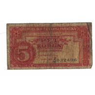 Billet, Tchécoslovaquie, 5 Korun, 1949, 1949-01-25, KM:68a, AB - Checoslovaquia