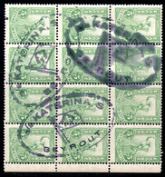 1107,GREECE,LEBANON.1901 FLYING HERMES 5 L. BLOCK OF 12,S/S KATERINA,S BEYROUT MARITIME CANCEL ??? - Used Stamps