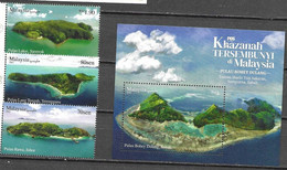 MALAYSIA, 2021, MNH,ISLANDS, 3v+S/SHEET - Islas