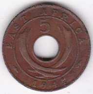 East Africa 5 Cents 1941 Londres , George VI, En Bronze , KM# 25 - Britse Kolonie