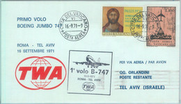 83081 - VATICANO - Postal History - FIRST FLIGHT: Rome \ TEL AVIV # 815 CB  1971 - Sonstige & Ohne Zuordnung