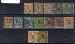 Anjouan - 1892-1912 - Quatorze Timbres - Cote 64 Euros - OB - X - (X) - - Gebraucht