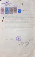 A19510 - TIMBRU FISCAL 10 LEI 2 LEI 1 LEU ROMANIA STAMP TIMBRUL AVIATIEI 1934 STAMPED DOCUMENT PRIMARIA COMUNEI SADU - Covers & Documents