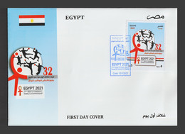 Egypt - 2021 - FDC - ( 27th Men's Handball World Championship ) - Lettres & Documents