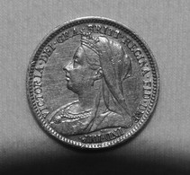 Silber/Silver Großbritannien/Great Britain Victoria Veiled Head, 1899, 3 Pence VZ/XF - Sonstige & Ohne Zuordnung