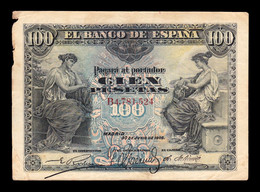 España Spain 100 Pesetas Alegorias 1906 Pick 59 Serie B BC/+ F/+ - 100 Pesetas