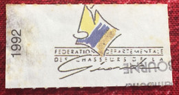 Vignette-☛Fédération Départementale Chasseurs Gironde 33 Subve-☛Erinnophilie,Stamp,Timbre,Sticker-Aufkleber-Bollo-Viñeta - Sport