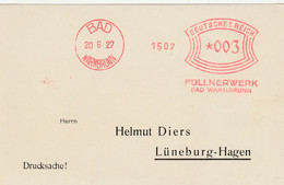 DRUCKSACHE   --  BAD WARMBRUNN -- LINKE - HOFMANN - BUSCH - WERKE  --   Nach  LUNEBURG - HAGEN  --   SCHLESIEN  --  1927 - Autres & Non Classés