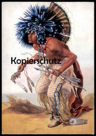 ÄLTERE POSTKARTE INDIANER NORDAMERIKA HIDATSA SIOUX KRIEGER BEIM HUNDETANZ 1832-34 INDIANS INDIOS KÖLN 1969 Postcard AK - Amérique