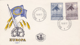 Enveloppe FDC 1025 1026 Europa - 1951-1960