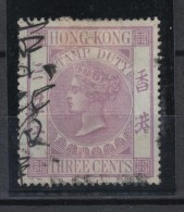 W945 - HONG KONG , Fiscale Da 3 Cents Regina Vittoria - Sonstige & Ohne Zuordnung