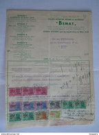 1949 Bemat Liège Beton Facture Pour Liège-Palace Travaux Taxe Fiscale Zegels De 19841 Fr. - Documents