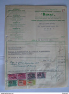 1949 Bemat Liège Beton Facture Pour Liège-Palace Travaux Taxe Fiscale Zegels De 10979 Fr. - Documents