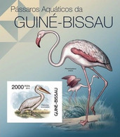 Guinea Bissau 2012, Animals, Waterbirds, Flamingo, Pelican, BF IMPERFORATED - Flamants
