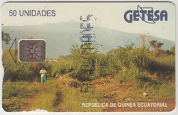 EQUATORIAL GUINEA - Landscape - SC5 (Grey Text - Glossy), CN: C41100722, 50 U, Used Medium Condition - Equatorial Guinea