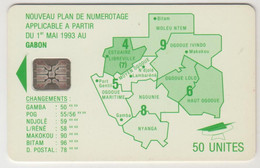 GABON - Map Of Gabon Green, CN: C51100985, 50 U, Used - Gabon