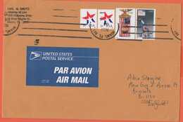 STATI UNITI - UNITED STATES - USA - US - 2003 - 2 X 3c + 2 X 37c - Medium Envelope - Viaggiata Da Miami Per Bruxelles, B - Lettres & Documents