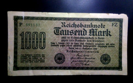 A6  ALLEMAGNE   BILLETS DU MONDE   GERMANY  BANKNOTES  1000 MARK 1922 - Collections