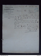 1896 J.B. Bernier Fils & Cie Fabrique De Carochette Quiévrain Fabricants De Sucre Lettre à Théodore Gravez Boussu - Alimentos