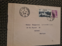 LETTRE  Poste Aux Armées 1948 Pour La Belgique S.P. 50 095 BPM  510 PAR BCMC PARIS - Sonstige & Ohne Zuordnung