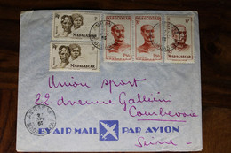 Madagascar 1952 Ambanja France Lettre Enveloppe Cover Colonie Paire Air Mail Par Avion - Lettres & Documents