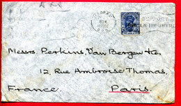 1934 - Lettre De MADRAS (Inde Anglaise) Pour Paris - Tp Georges V N° Yt 117B - 1911-35 Koning George V