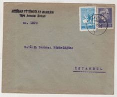 TURKEY,TURKEI,TURQUIE , TUTUNCULER  BANK, TURKEY ,AKHISAR TO ISTANBUL USED COVER - Ganzsachen