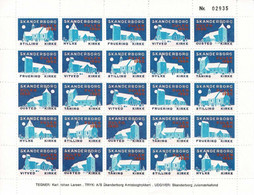 Denmark; Local Christmas Seals - Skanderborg, 1980 - 1982, 3 Full Sheet; MNH(**), Not Folded. - Feuilles Complètes Et Multiples