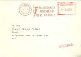 CZECHOSLOVAKIA  - 1975 -  STAMPED COVER FROM PRAHA TO GERMANY. - Briefe