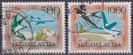 Yougoslavie (Poste Aérienne) (Perf.12½) PA59 PA60 2098A 2099A Année 1985 (Used °) Animaux - Oiseaux - Avion - Montagne - Luftpost
