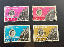 (stamp 15-10-2022) UK - Hong Kong Dependencies (now Part Of China) 4 Stamps (4 Used)  1962 - Gebruikt