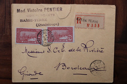 1927 Guadeloupe Basse Terre Cover Registered Recommandé R - Covers & Documents