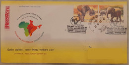 India 2011 2nd AFRICA-INDIAN SUMMIT (SG-2816-2817) 2v SET Franked "Issue Date" Registered Speed Post Cover As Per Scan - Andere & Zonder Classificatie