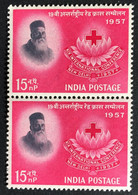 1957 India - International Red Cross Conference - New Delhi  -2 Stamps - New - Unused Stamps