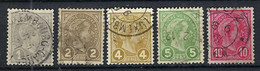 LUXEMBOURG 1895: Les Y&T 69-73 Obl. CAD - 1895 Adolphe Rechterzijde