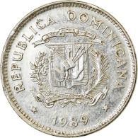 Monnaie, Dominican Republic, 5 Centavos, 1989, TTB, Nickel Clad Steel, KM:69 - Dominicana