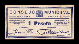 España Billete Local Guerra Civil Selgua Huesca 1 Peseta 1937 MBC VF - Autres & Non Classés