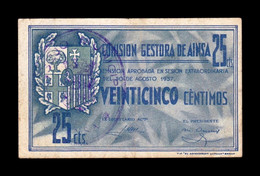 España Billete Local Guerra Civil Ainsa Huesca 25 Céntimos 1937 MBC+ VF+ - Autres & Non Classés