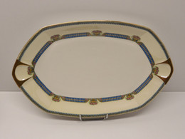 * TRES GRAND PLAT FORME OVALE PORCELAINE LIMOGES JB France (JEAN BOYER) Dorure  E - Limoges (FRA)