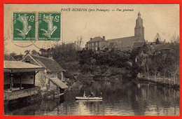 CPA Pont Ecrepin (Putange 61) Canotage Sur L'Orne (animation, Barque, église, Clocher) - Voyagé 2 Timbres Semeuse 1909 - Putanges