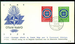 Belgie 1959 FDC NATO 10 Jaar P68 - 1951-1960