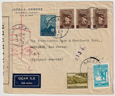 TURKEY / TURQUIE - 1944 (2 December) Cover To The USA - French Levant Censor Marks In Transit (Beirut/Beyrouth) - Brieven En Documenten