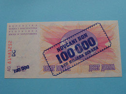 100 000 Sto Hiliada Dinara ( AG81481252 / DC ) Bosne I Hercegovine - 10-XI-1993 ( Voir / See > Scans ) UNC ! - Bosnie-Herzegovine