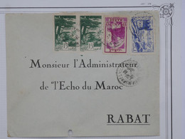 BG11 MAROC  BELLE LETTRE 1941  A RABAT  +PAIRE DE TP+ AFFR. INTERESSANT - Briefe U. Dokumente