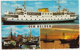 Den Helder - Veerboot 'Marsdiep, Vissersschepen Texel TX48, Ondergaande Zon  - (Noord-Holland, Nederland) - Ferry - Den Helder