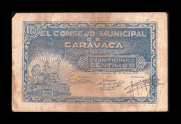 España Billete Local Guerra Civil Caravaca Murcia 0,25 Peseta 1937 BC+ F+ - Autres & Non Classés