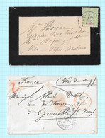 REUNION Env. De Deuil Affranchie Par N°46 SUPERBE Pour Nice Le 1 DEC.04 + Env.ST DENIS 6 JUIN 1863 Pour Paris - Lettres & Documents