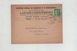 Entreprise Générale De Transports Et De Déménagements Lucas Underberg Nantes Angers Saumur 1939 - Werbung